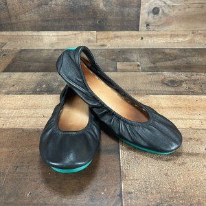 Tieks Black Leather Foldable Ballerina Flats Size 6 US